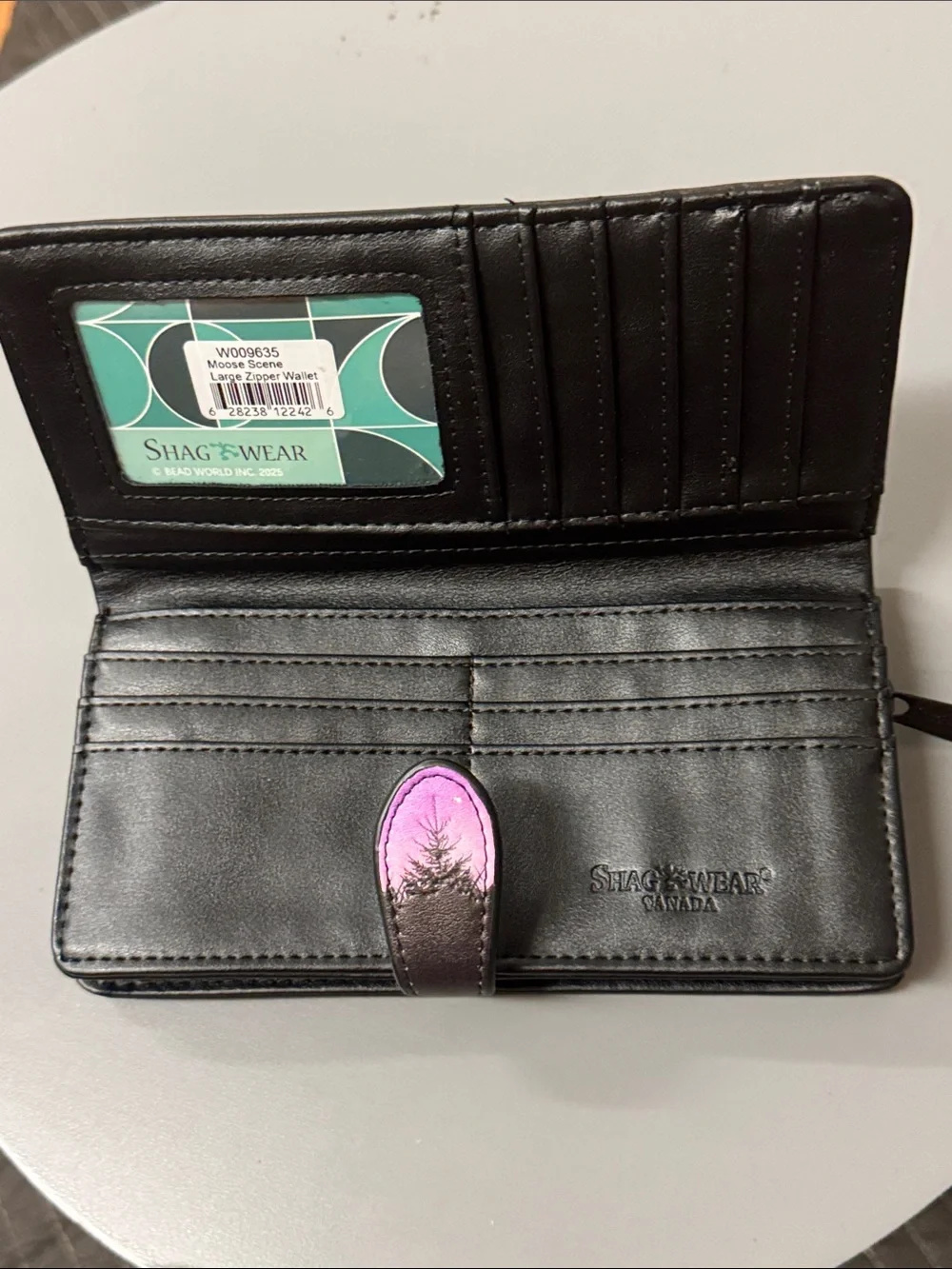 SHAG WEAR Large Zipper Wallet - Moose Scene - Pink & Gray